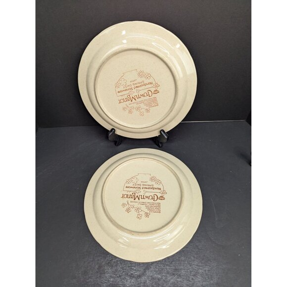 Crown Manor Handpainted Stoneware Spring Daisy 10 1/2" Dinner Plate Set of 2 - Picture 6 of 7